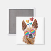 Chihuahua Hund mit HerzValentinstag Magnet (Vorderseite/Rückseite)