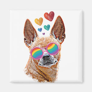 Chihuahua Hund mit HerzValentinstag Magnet