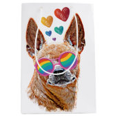 Chihuahua Hund mit HerzValentinstag Mittlere Geschenktüte (Vorderseite)
