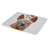 Chihuahua Hund mit HerzValentinstag Schneidebrett (Ecke)