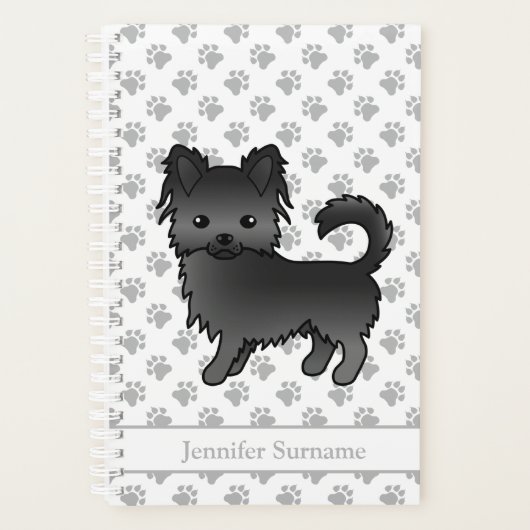 Chihuahua-Hund mit schwarzem Coat und benutzerdefi Planer (Vorderseite)