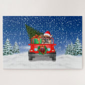 Chihuahua Hund mit Weihnachtsgeschenken Puzzle (Horizontal)