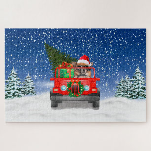 Chihuahua Hund mit Weihnachtsgeschenken Puzzle