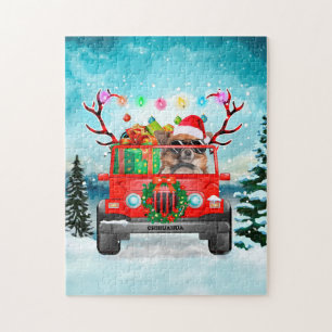 Chihuahua Hund mit Weihnachtsgeschenken Puzzle