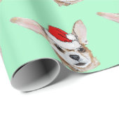 Chihuahua Hund mit Weihnachtsmannmütze Geschenkpapier (Rolleneckpunkt)