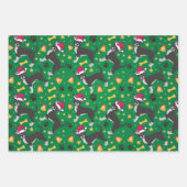 Chihuahua Hund mit Weihnachtsmannmütze Weihnachten Geschenkpapier Set (Vorderseite)