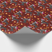 Chihuahua Hund mit Weihnachtsmannmütze Weihnachts  Geschenkpapier (Ecke)