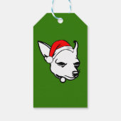 Chihuahua Hund mit Weihnachtszeit-Weihnachtsmannmü Geschenkanhänger (Rückseite)
