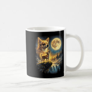 Chihuahua-Hund Mondnacht Kunst Chihuahua heult Kaffeetasse