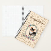 Chihuahua Hund Paw Print & Floral Niedlich Notizblock (Innen)