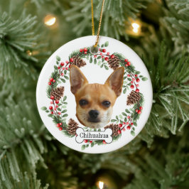 Chihuahua-Hund Personalisierter Haustier-Ornament Keramik Ornament