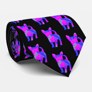 Chihuahua Hund Pink Silhouette Black Neck Krawatte