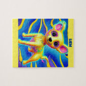 CHIHUAHUA HUND PUZZLE MIT PERSONALISIERTEM NAMEN. (Horizontal)