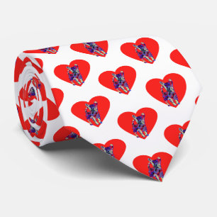 Chihuahua Hund Red Valentine's Day Heart White Nec Krawatte