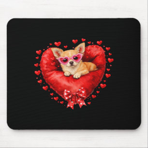 Chihuahua Hund roter Ballon Herz Valentinstag Lieb Mousepad