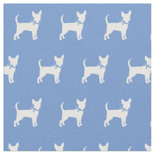 Chihuahua Hund Silhouette Pet Light Blue Stoff