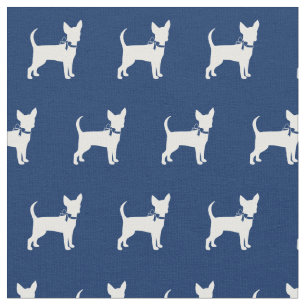 Chihuahua Hund Silhouette Pet Navy Blue Stoff