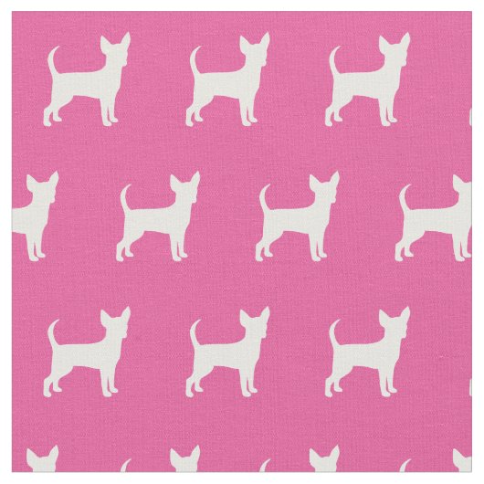 Chihuahua Hund Silhouette Pink Stoff (Nahaufnahme)