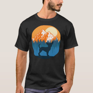 Chihuahua Hund Silhouette Sunset Mountain Forest C T-Shirt