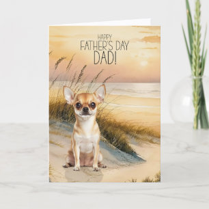 Chihuahua-Hund Sonnenuntergangsstrand Vatertag Feiertagskarte