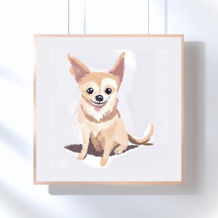 Chihuahua-Hund Süßer Hund Haustier Welpe Wasserf Poster