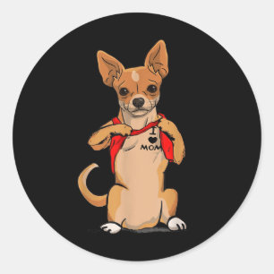 Chihuahua Hund Tattoo I Liebe Mama Niedlich Hundem Runder Aufkleber