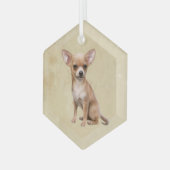 Chihuahua Hund Tier Tierart Art Ornament Aus Glas (Vorderseite Links)