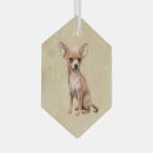 Chihuahua Hund Tier Tierart Art Ornament Aus Glas (Vorderseite Rechts)
