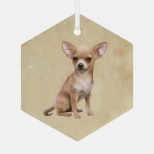 Chihuahua Hund Tier Tierart Art Ornament Aus Glas