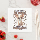 Chihuahua Hund und Kaffeebohnen Serviette (Beispiel)