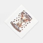 Chihuahua Hund und Kaffeebohnen Serviette (Ecke)