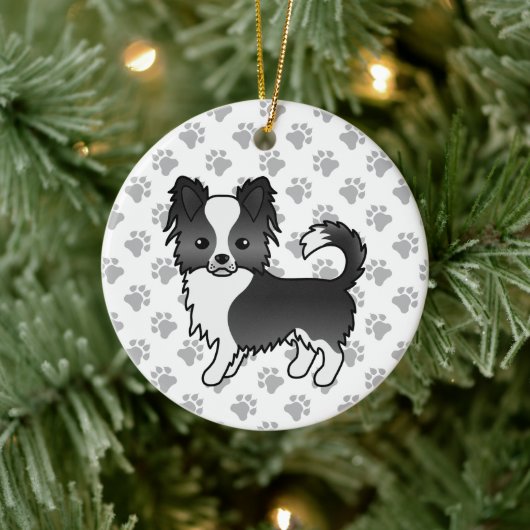 Chihuahua Hund und Paws Keramik Ornament (Baum)