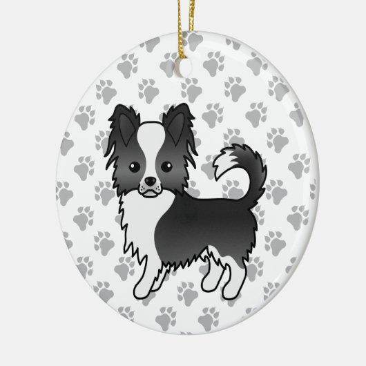 Chihuahua Hund und Paws Keramik Ornament (Links)