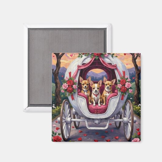Chihuahua-Hund Valentinstag Magnet (Vorderseite/Rückseite)