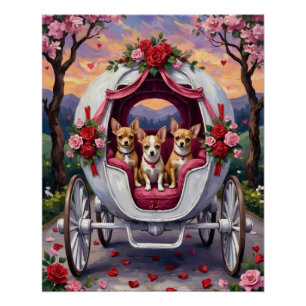 Chihuahua-Hund Valentinstag Poster