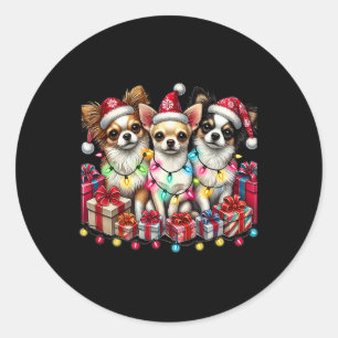 Chihuahua Hund Weihnachten Chihuahua Hund Mama Xma Runder Aufkleber