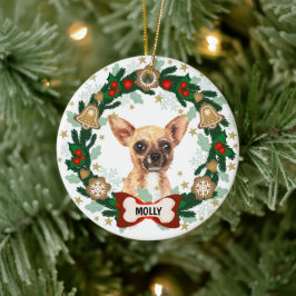 Chihuahua Hund Weihnachten Niedlicher Hund Kekssch Keramik Ornament