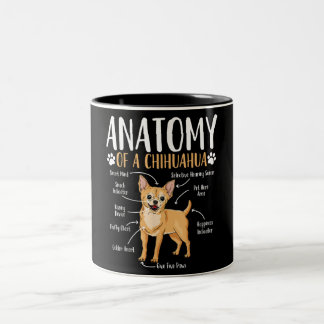 Chihuahua-Hunde-Anatomie Zweifarbige Tasse