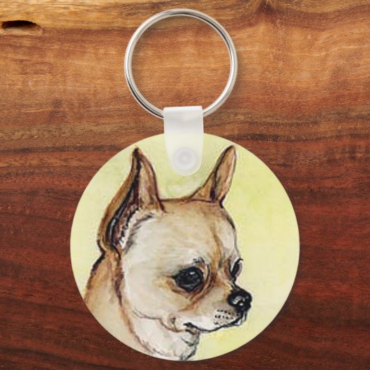 "Chihuahua" Hunde Art Schlüsselanhänger (Vorderseite)
