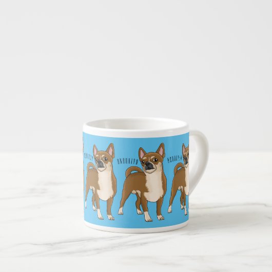 Chihuahua Hunde Cartoon Illustration Espressotasse (Vorderseite Rechts)