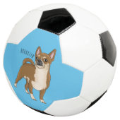 Chihuahua Hunde Cartoon Illustration Fußball (Dreiviertel)