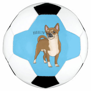 Chihuahua Hunde Cartoon Illustration Fußball