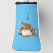 Chihuahua Hunde Cartoon Illustration Golf Headcover (Rotieren 90)