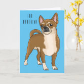Chihuahua Hunde Cartoon Illustration Karte (Gelbe Blume)
