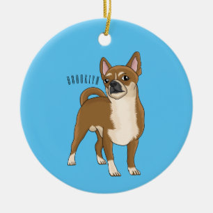 Chihuahua Hunde Cartoon Illustration Keramik Ornament