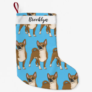 Chihuahua Hunde Cartoon Illustration Kleiner Weihnachtsstrumpf