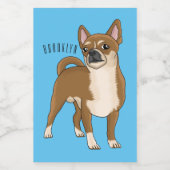 Chihuahua Hunde Cartoon Illustration Lebensmitteletikett (Einzelnes Label)