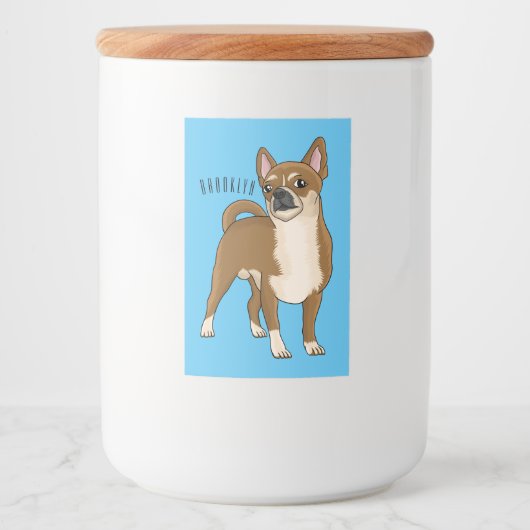 Chihuahua Hunde Cartoon Illustration Lebensmitteletikett (Vorderseite)