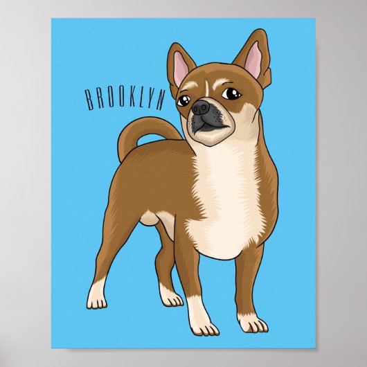 Chihuahua Hunde Cartoon Illustration Poster (Vorne)