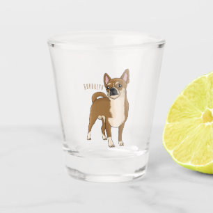 Chihuahua Hunde Cartoon Illustration Schnapsglas